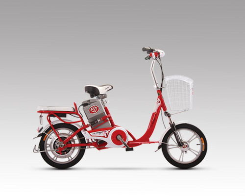 供應愛瑪電動車 16靚穎熱情紅色車身 電機鎖 減震 整車體型小巧圖片 高清圖 細節圖 浚縣城鎮增福電動車行 